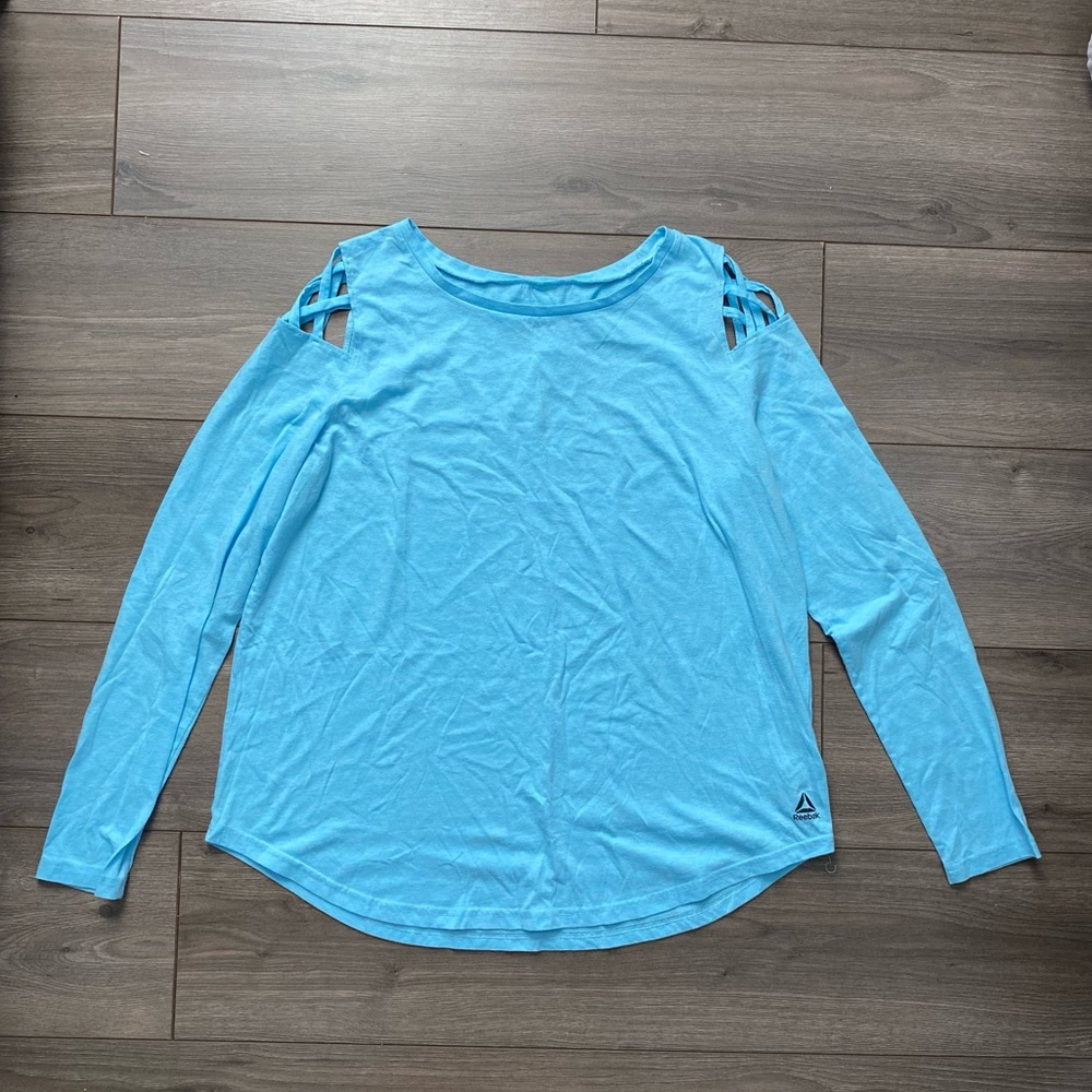 Reebok: Blue Long sleeve Top